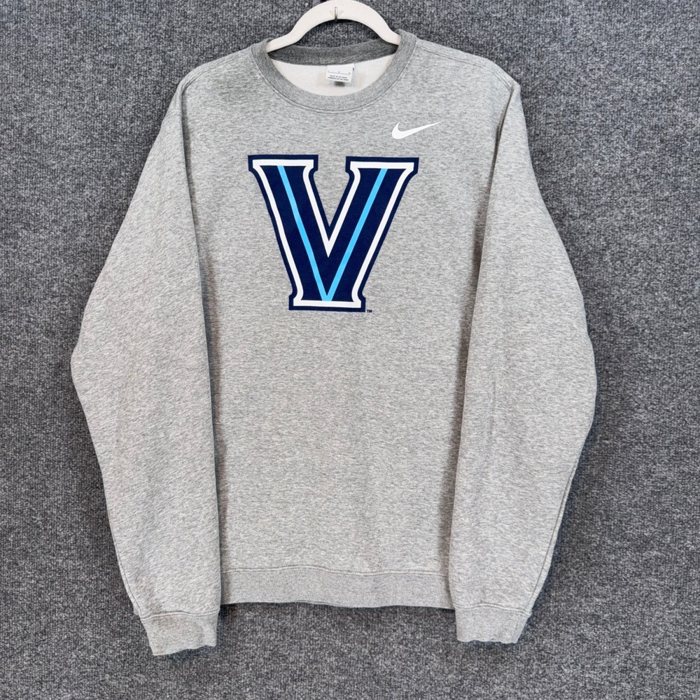 Villanova Wildcats Nike Sweatshirt Mens Large Gray Club Fleece Pullover Crewneck